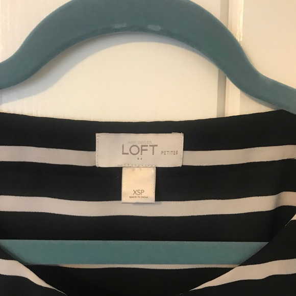 EUC Loft Striped Lantern Sleeve Blouse XSP - Picture 3 of 4